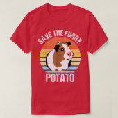 Save the fluffy potato Funny guinea pig  Tシャツ (デザイン正面)