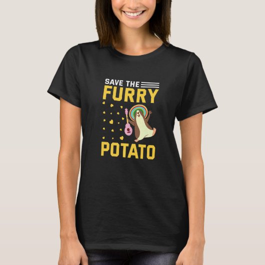 Save The Furry Potato  Guinea Pig Tシャツ (正面)