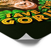 Save The Gorillas - Conservation Awareness Quote ポスター (角)