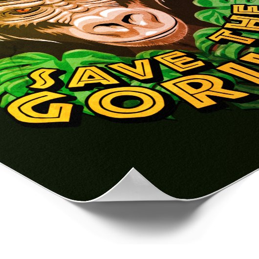 Save The Gorillas - Conservation Awareness Quote ポスター (角)