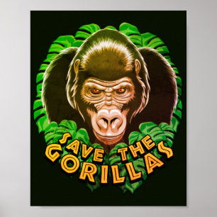 Save The Gorillas - Conservation Awareness Quote ポスター