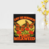 Save The Monarchs Plant Some Milkweed Butterfly Gi カード (黄色い花)