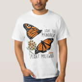 Save The Monarchs Plant Some Milkweed Butterfly Gi Tシャツ (正面)