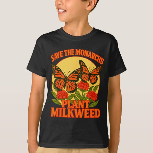 Save The Monarchs Plant Some Milkweed Butterfly Gi Tシャツ (正面)