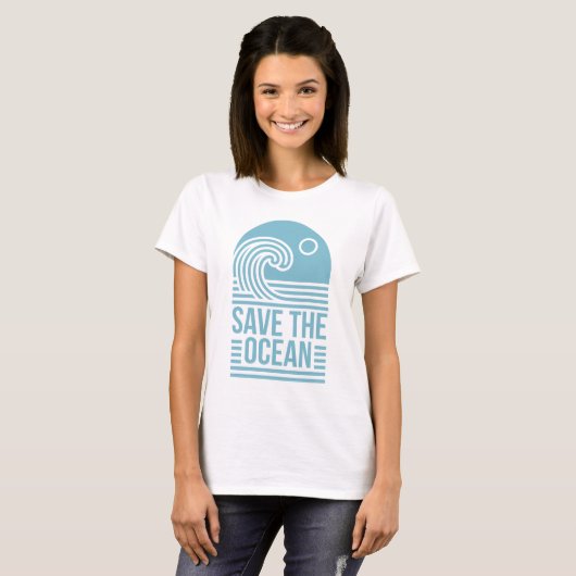 Save the ocean activist quotes aesthetic tシャツ (正面フル)