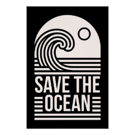 Save the ocean protection conservation volunteer ポスター