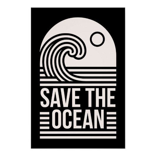 Save the ocean protection conservation volunteer ポスター (正面)