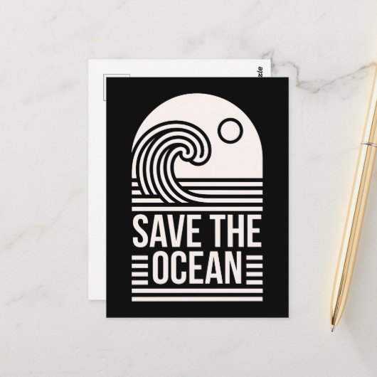 Save the ocean protection conservation volunteer ポストカード (正面/裏面インサイチュ)
