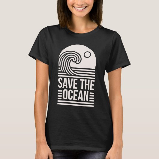 Save the ocean protection conservation volunteer tシャツ (正面)