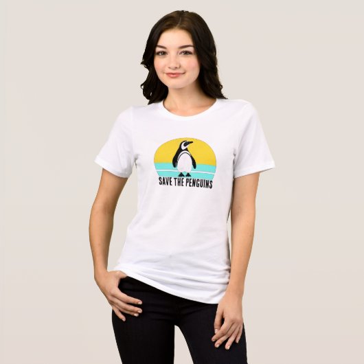 Save The Penguins トライブレンドTシャツ (正面全面)