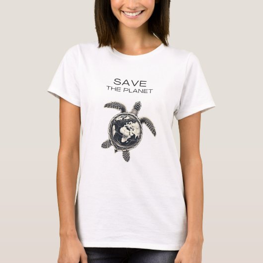 Save the Planet - Cosmic Turtle Edition T-Shirt Tシャツ (正面)