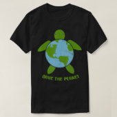 Save The Planet Earth Day Environment Turtle Recyc Tシャツ (デザイン正面)