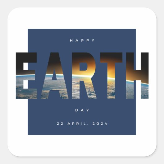 Save the Planet Goビーガン毎日は地球の日 スクエアシール (正面)