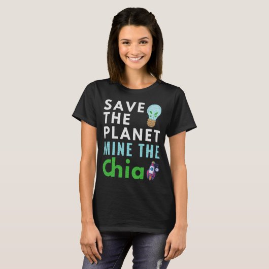 SAVE THE PLANET MINE THE CHIA - GREEN CRYPTO Tシャツ (正面フル)