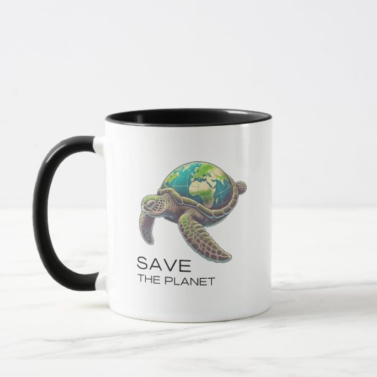 Save the Planet - Sea Turtle Earth Edition マグカップ (左)