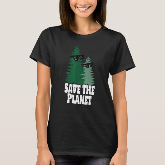 Save the Planet Trees Sunglasses Tシャツ (正面)