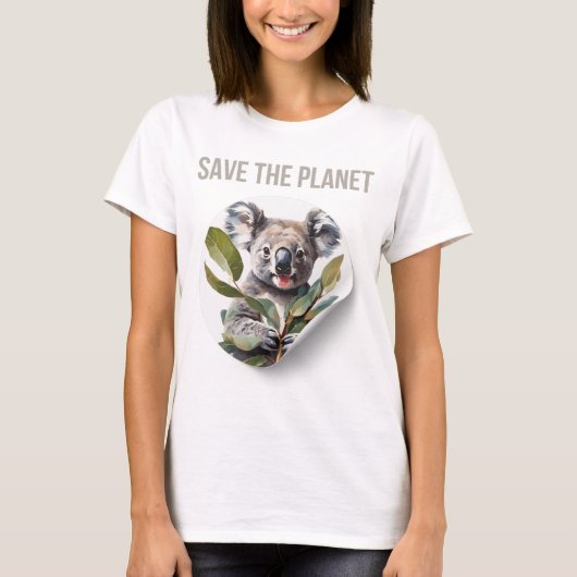 Save the Planet: Wear Your Love for Koalas! Tシャツ (正面)
