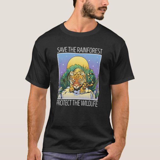 Save The Rainforest Protect The Wildlife Tiger Jun Tシャツ (正面)