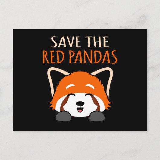 Save The Red Pandas Cute Pet Animal Panda Lover Gr インビテーションポストカード (正面)