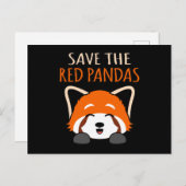 Save The Red Pandas Cute Pet Animal Panda Lover Gr 案内ポストカード (正面/裏面)