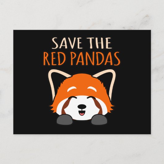 Save The Red Pandas Cute Pet Animal Panda Lover Gr 案内ポストカード (正面)