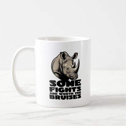 Save The Rhino Resilience Fight Design. コーヒーマグカップ (左)