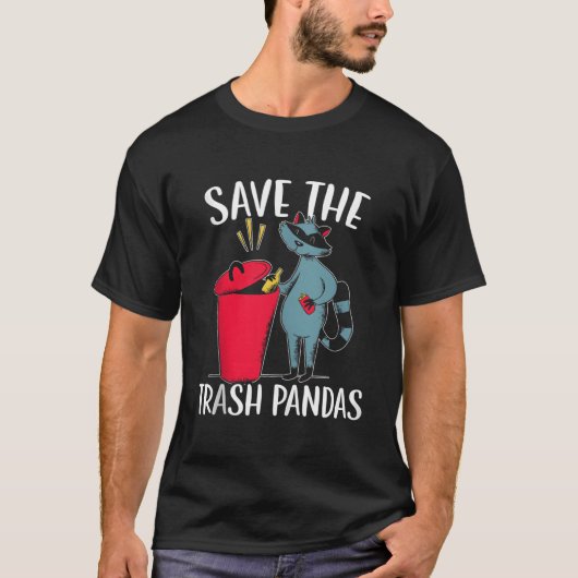Save The Trash Pandas Raccoon Wildlife Animal Tシャツ (正面)