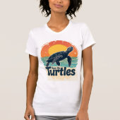 Save The Turtles Animal Rights Sea Turtle Retro St Tシャツ (正面)