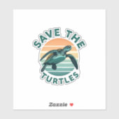 Save The Turtles Animal Turtle Pet Lover (1) シール (シート)