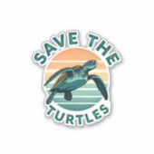 Save The Turtles Animal Turtle Pet Lover (1) シール (正面)