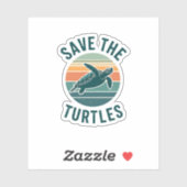 Save The Turtles Animal Turtle Pet Lover (2) シール (シート)