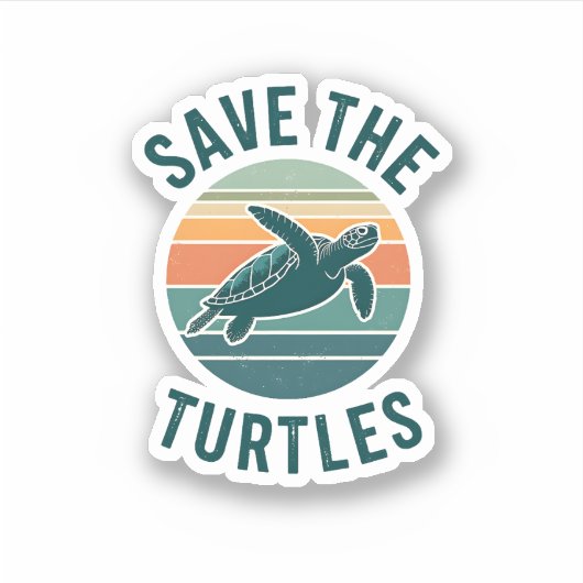 Save The Turtles Animal Turtle Pet Lover (2) シール (正面)