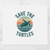 Save The Turtles Animal Turtle Pet Lover (2) スパークリングワインラベル (シングルラベル)