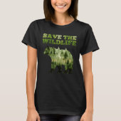 Save the Wildlife endangered Animals and Plants en Tシャツ (正面)