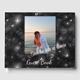 Save theDateat Sunrise– Elegant Glitter Butterflie ゲストブック