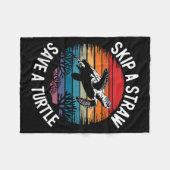 Save Turtles Sea Ocean Turtle Shirt フリースブランケット (正面(横))