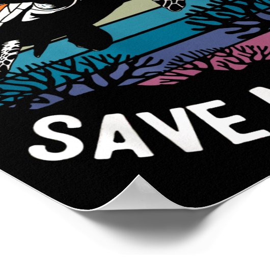 Save Turtles Sea Ocean Turtle Shirt  ポスター (角)