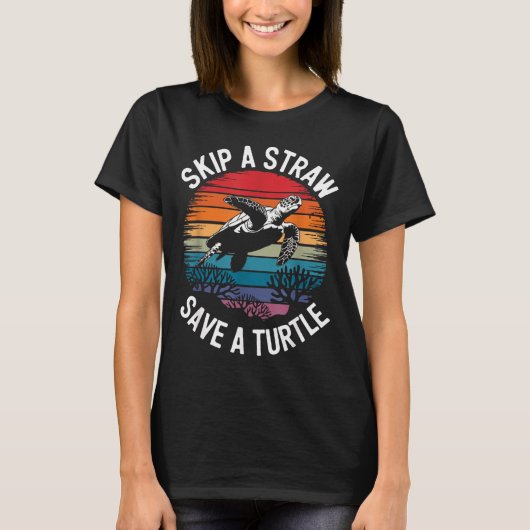 Save Turtles Sea Ocean Turtle Shirt Tシャツ (正面)
