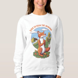Save Us from the Humans – Praying Fox Design スウェットシャツ