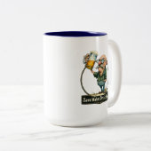 Save Water Drink Beer Funny Vintage Tee ツートーンマグカップ (正面右)