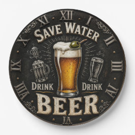 Save Water Drink Beer Man Cave Gift ペーパープレート