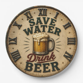 Save Water Drink Beer Man Cave Gift ペーパープレート