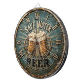 Save Water Drink Beer Rustic Home Bar ダーツボード (正面右)
