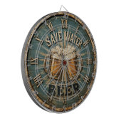 Save Water Drink Beer Rustic Home Bar ダーツボード (正面左)