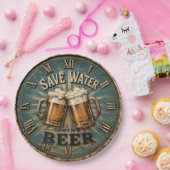 Save Water Drink Beer Rustic Home Bar ペーパープレート (パーティー)