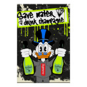 Save Water, Drink Champagne (Neon Drip Duck) ポスター (正面)
