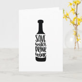 Save water Drink wine カード (黄色い花)