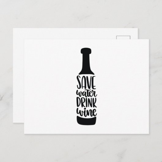 Save water Drink wine ポストカード (正面/裏面)