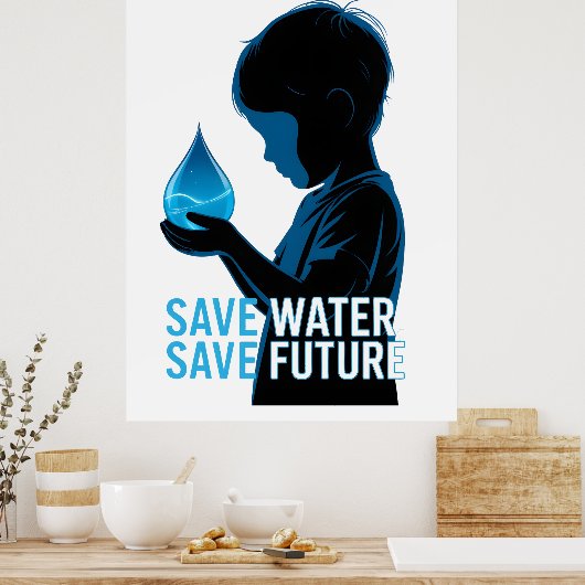 Save Water Save Future ポスター (キッチン)