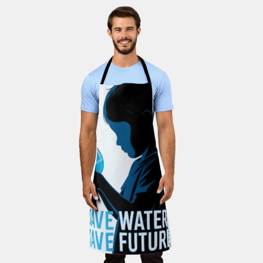 Save Water Save Future Apron エプロン (着用した状態)